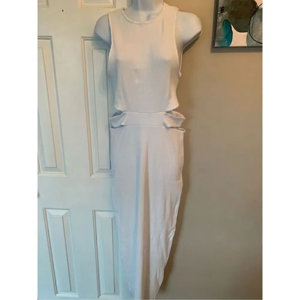Zara white dress size medium cut out
